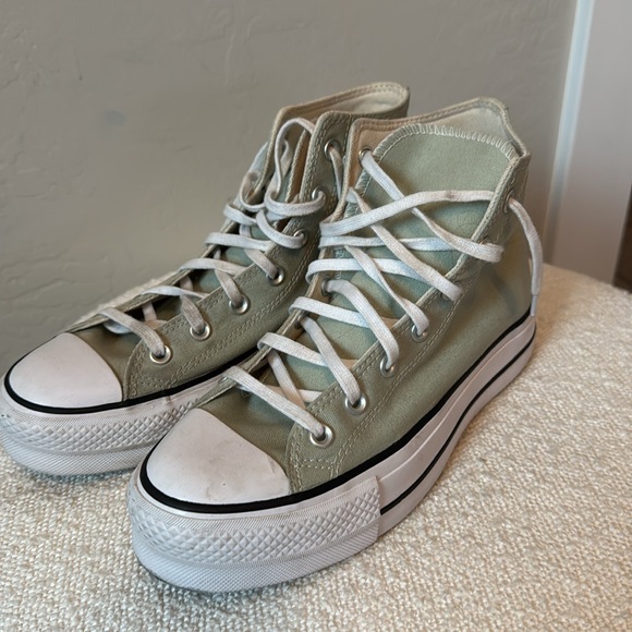 Converse Chuck Taylor Platform High Top Sage Green Size 9 - Picture 3 of 7